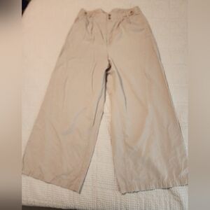 Madewell Women's Khaki Chinos Wide Leg Pants Minimalist Wardrobe Basic Sz 16